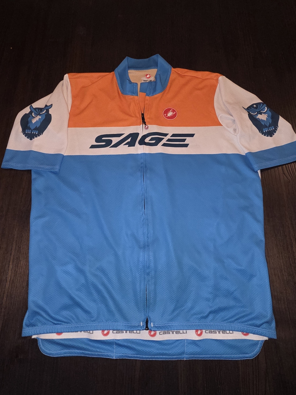SAGE Men's Blue & Orange Cycling Jersey